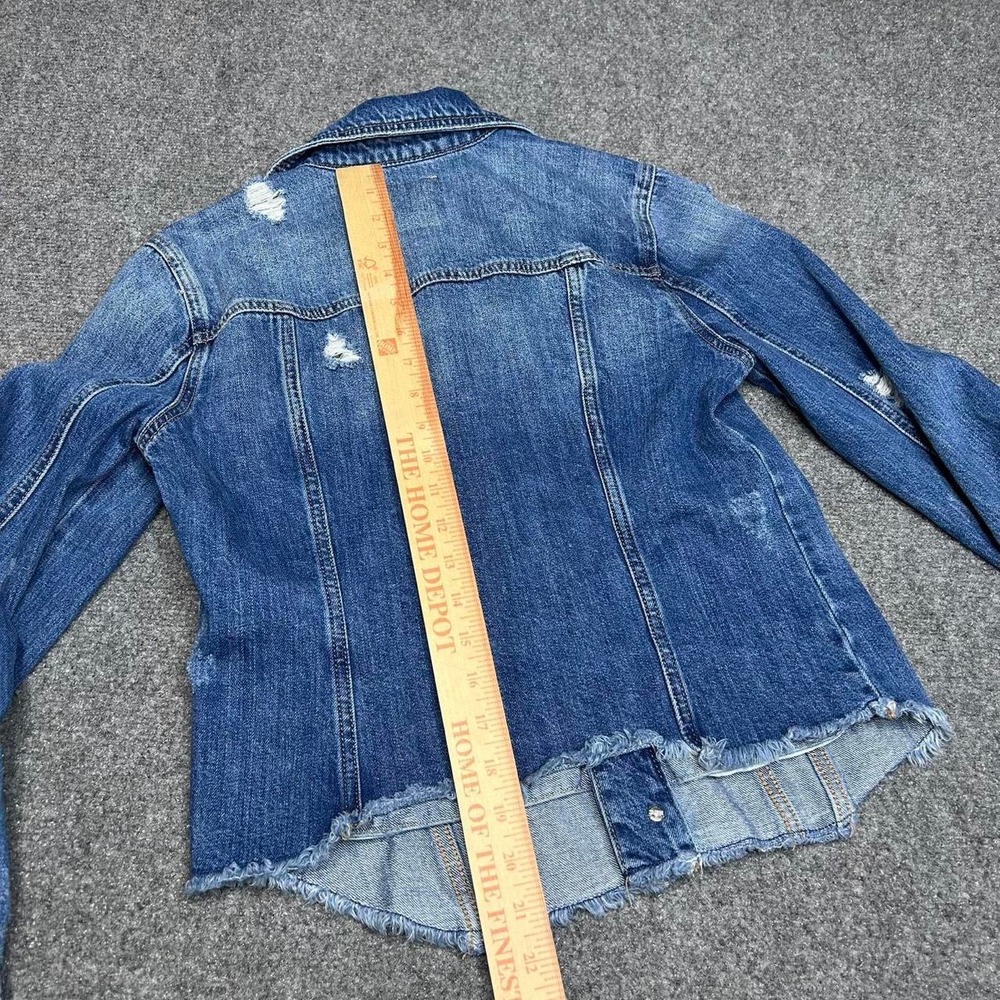 Blank NYC distressed denim jacket with raw hem. Size Extra Small - Picture 5 of 5